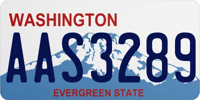 WA license plate AAS3289