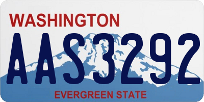 WA license plate AAS3292