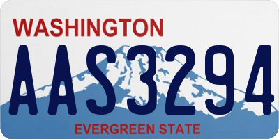 WA license plate AAS3294