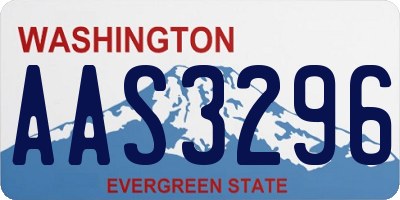 WA license plate AAS3296