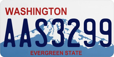 WA license plate AAS3299