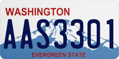 WA license plate AAS3301