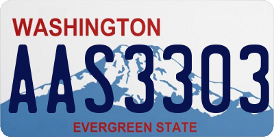WA license plate AAS3303