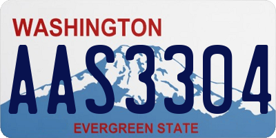 WA license plate AAS3304