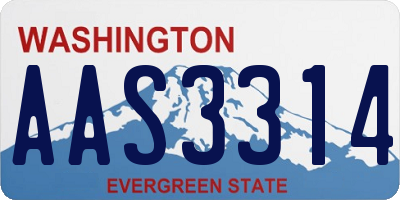 WA license plate AAS3314