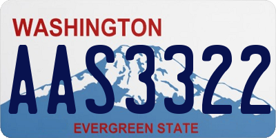 WA license plate AAS3322