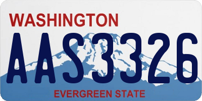 WA license plate AAS3326