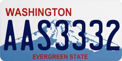 WA license plate AAS3332