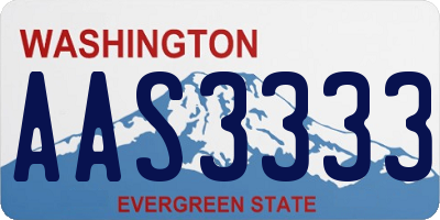 WA license plate AAS3333