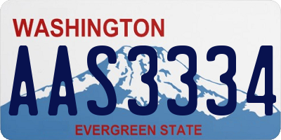WA license plate AAS3334