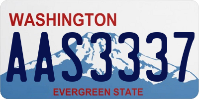 WA license plate AAS3337