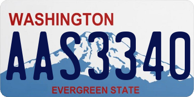 WA license plate AAS3340