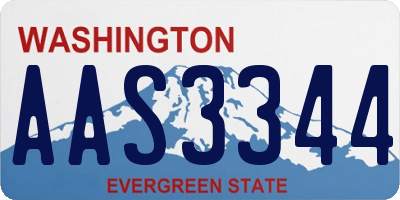 WA license plate AAS3344
