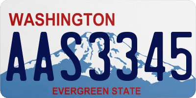 WA license plate AAS3345
