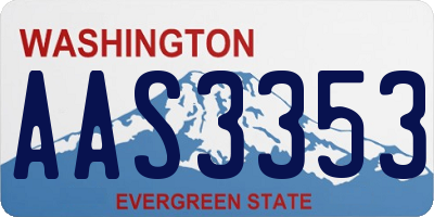 WA license plate AAS3353
