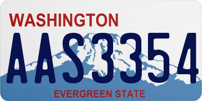 WA license plate AAS3354