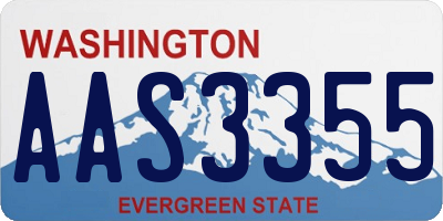 WA license plate AAS3355