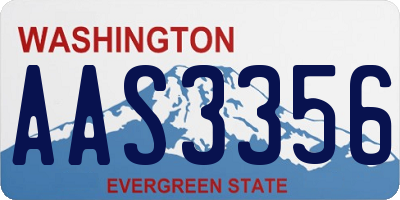 WA license plate AAS3356