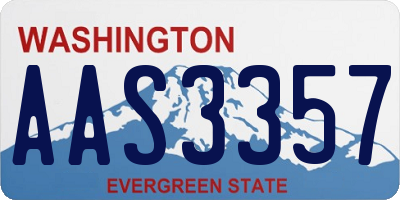 WA license plate AAS3357