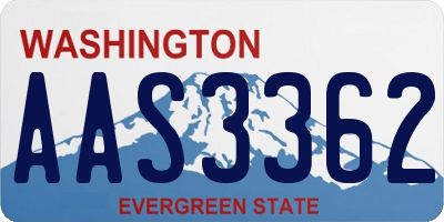 WA license plate AAS3362