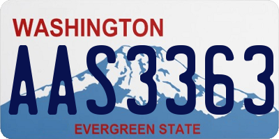 WA license plate AAS3363