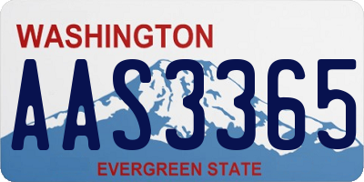 WA license plate AAS3365