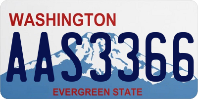 WA license plate AAS3366