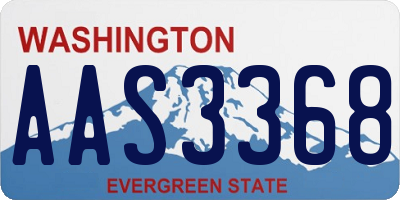 WA license plate AAS3368