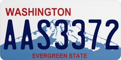 WA license plate AAS3372