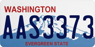 WA license plate AAS3373