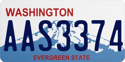 WA license plate AAS3374