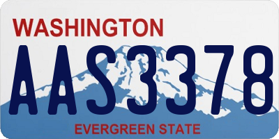 WA license plate AAS3378