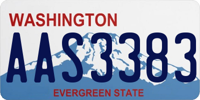 WA license plate AAS3383
