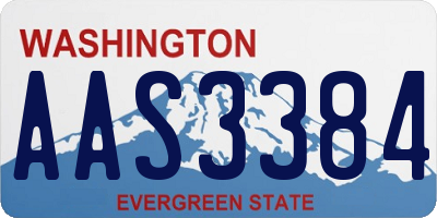 WA license plate AAS3384