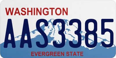 WA license plate AAS3385