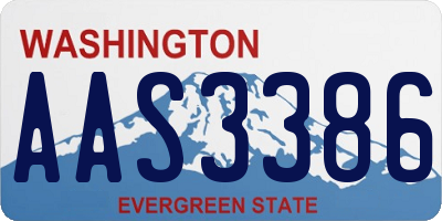 WA license plate AAS3386