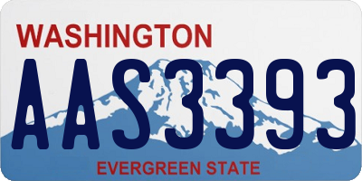 WA license plate AAS3393