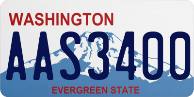 WA license plate AAS3400