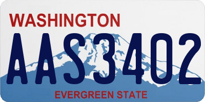 WA license plate AAS3402