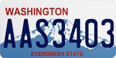 WA license plate AAS3403