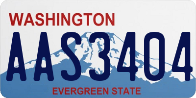 WA license plate AAS3404