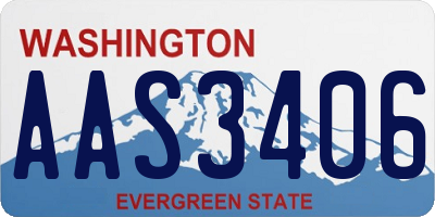 WA license plate AAS3406