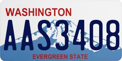 WA license plate AAS3408