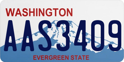 WA license plate AAS3409