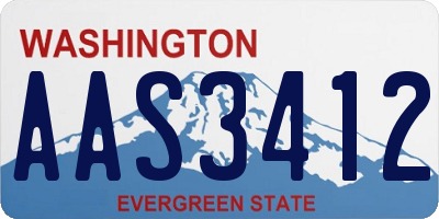 WA license plate AAS3412