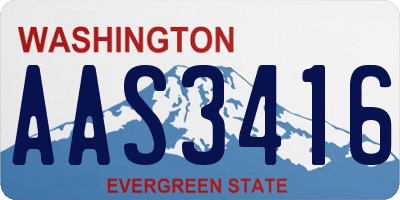 WA license plate AAS3416