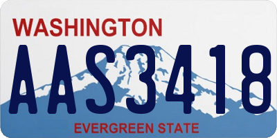 WA license plate AAS3418
