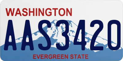 WA license plate AAS3420