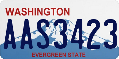 WA license plate AAS3423