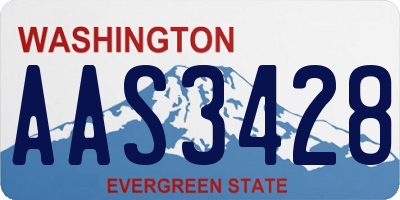 WA license plate AAS3428
